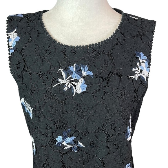Ann Taylor Floral Embroidered Lace Sheath Dress, Blue, Size US 8 - Picture 10 of 16